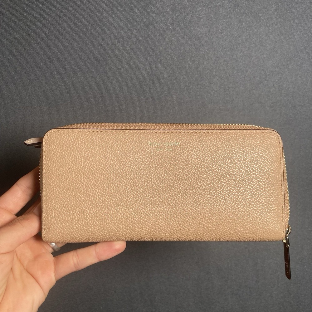 Kate Spade Margaux Pink Beige Leather Continental Wallet